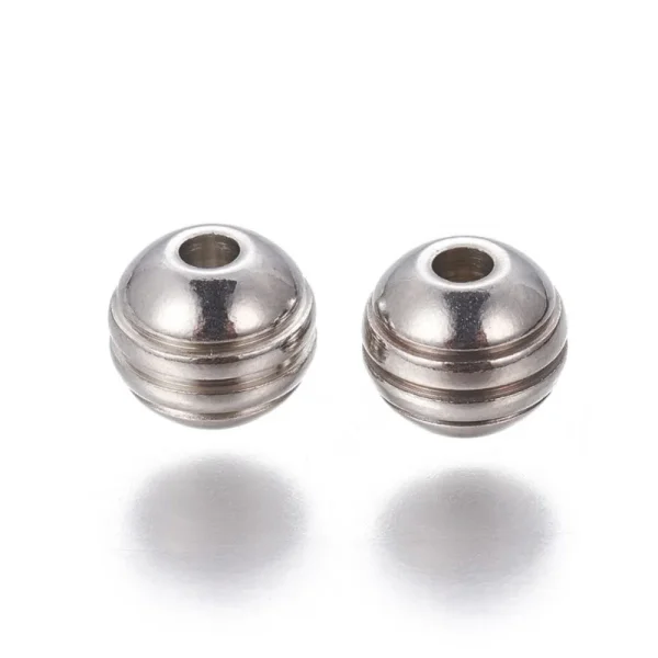 201 stainless steel rondelle groove beads | manik stainless rondelle
