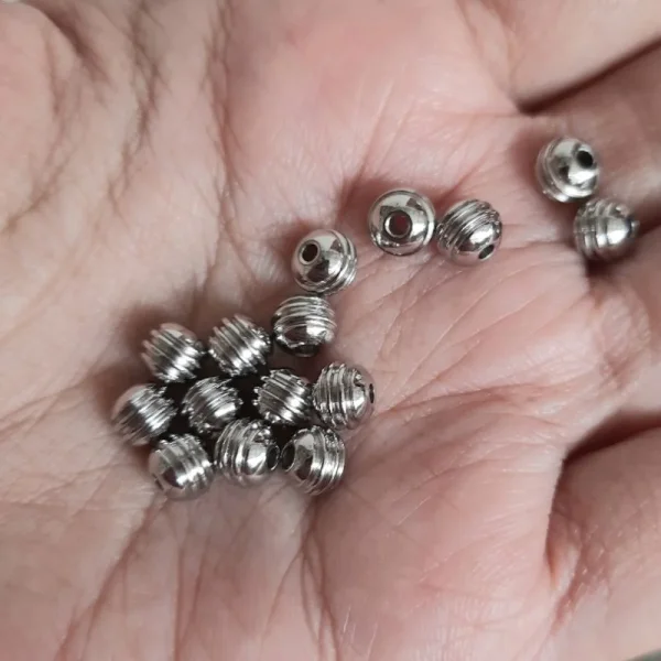 201 stainless steel rondelle groove beads | manik stainless rondelle