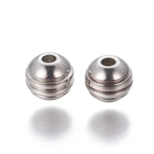 201 stainless steel rondelle groove beads | manik stainless rondelle