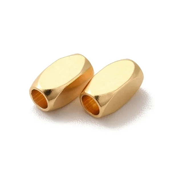 18k gold plated cuboid shape spacer beads (1pc) | manik kubus panjang