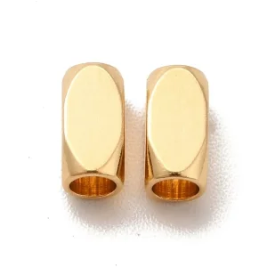 18k gold plated cuboid shape spacer beads (1pc) | manik kubus panjang