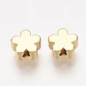 18k gold plated flower beads | manik bunga lapis emas