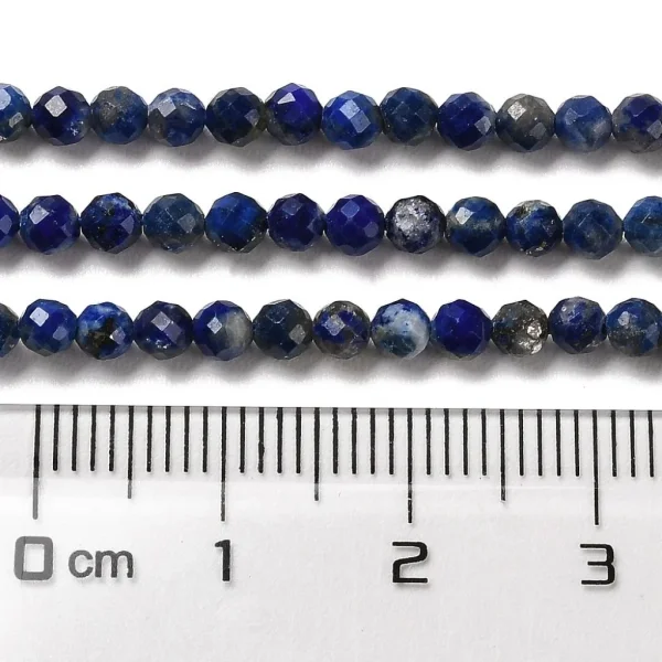 Natural lapis lazuli faceted round beads 3.3mm | manik lapis lazuli bulat facet