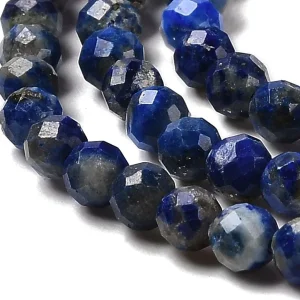Natural lapis lazuli faceted round beads 3.3mm | manik lapis lazuli bulat facet