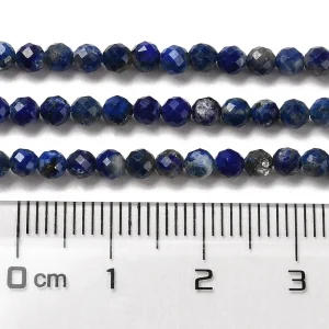 Natural lapis lazuli faceted round beads 3.3mm | manik lapis lazuli bulat facet