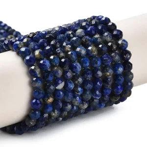 Natural lapis lazuli faceted round beads 3.3mm | manik lapis lazuli bulat facet