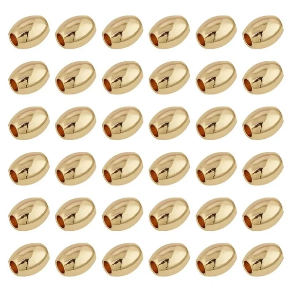 18k gold plated brass oval drum spacer beads | manik pembatas oval