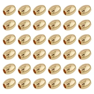 18k gold plated brass oval drum spacer beads | manik pembatas oval