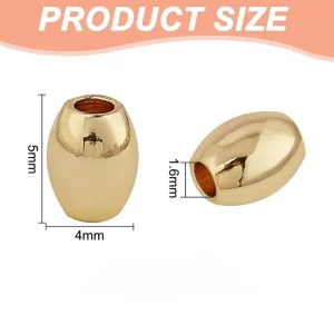 18k gold plated brass oval drum spacer beads | manik pembatas oval