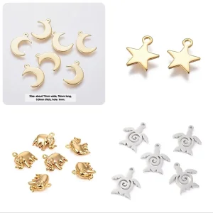 304 stainless steel gold charms (1pc)