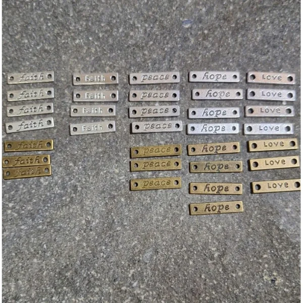 Metal alloy link connector words
