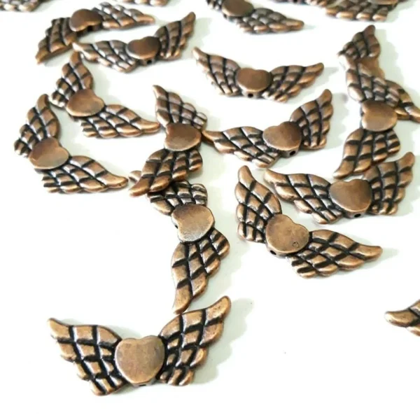 Metal alloy copper big wings spacer beads 1pc | manik sayap tembaga