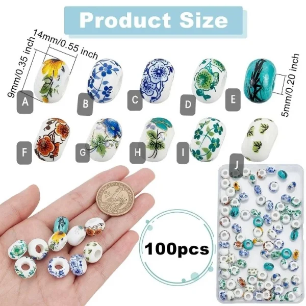 Rondelle painting ceramic beads | manik lukis keramik