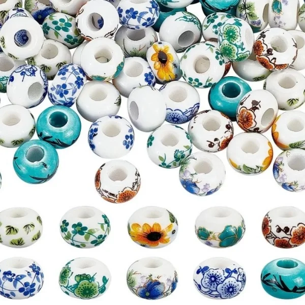 Rondelle painting ceramic beads | manik lukis keramik