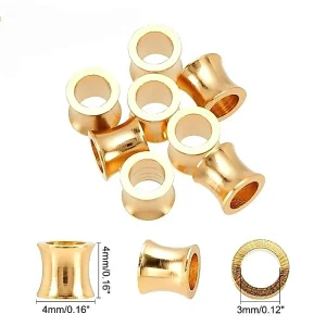 24k gold plated brass column beads | manik kuningan lapis emas