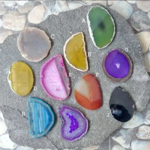 Natural agate big slice pendant | pendant batu alam besar