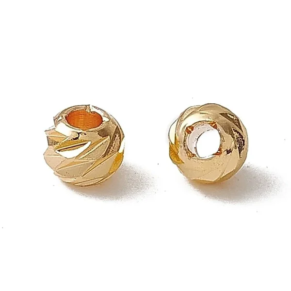 Brass beads real gold plated spiral round | manik bulat motif