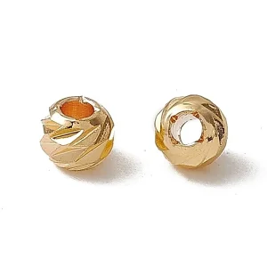 Brass beads real gold plated spiral round | manik bulat motif