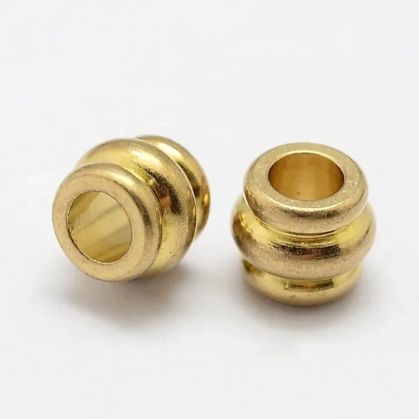 Brass raw unplated barrel beads | manik tembaga tanpa lapisan (1pc)