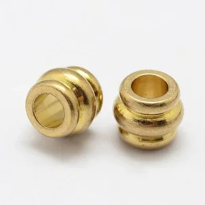 Brass raw unplated barrel beads | manik tembaga tanpa lapisan (1pc)