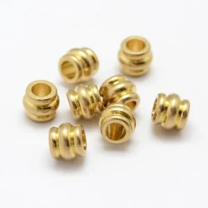 Brass raw unplated barrel beads | manik tembaga tanpa lapisan (1pc)