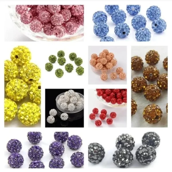 Polymer Clay disco ball full crystal rhinestones beads