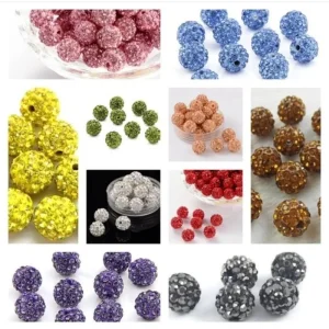 Polymer Clay disco ball full crystal rhinestones beads