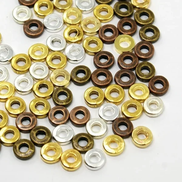 Metal alloy brass ring flat beads | manik bentuk cincin