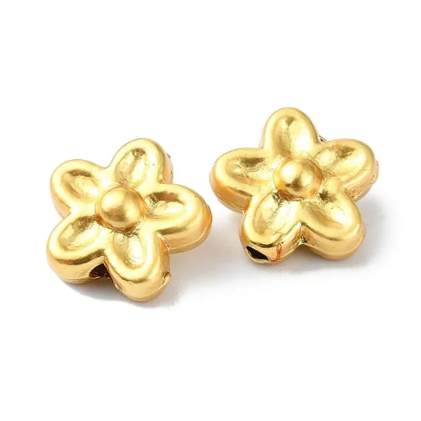 18k gold plated brass flower beads | manik tembaga bunga lapis emas
