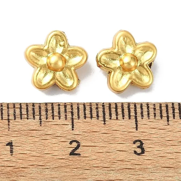 18k gold plated brass flower beads | manik tembaga bunga lapis emas