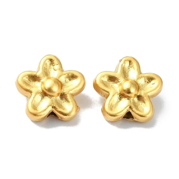 18k gold plated brass flower beads | manik tembaga bunga lapis emas