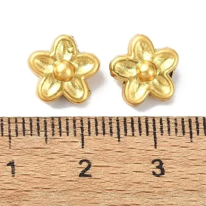 18k gold plated brass flower beads | manik tembaga bunga lapis emas