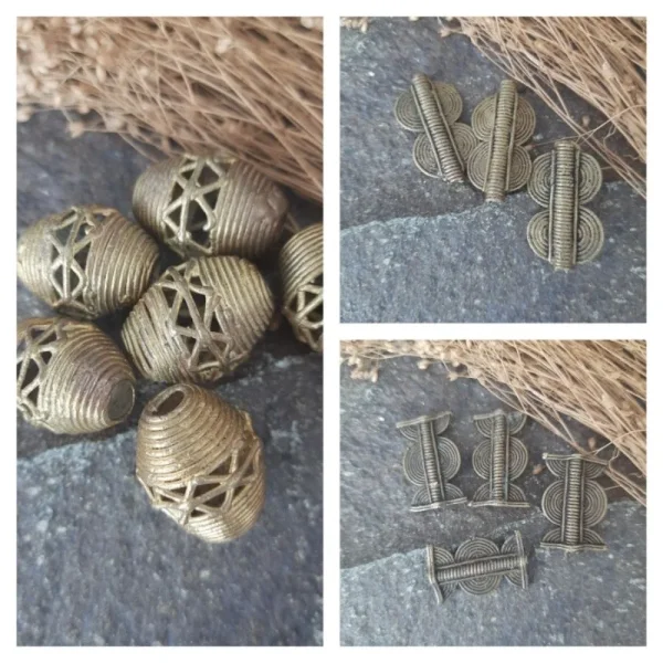 Ghana African beads | manik afrika asli kuningan padat
