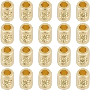 18k gold plated brass column bead spacer | manik tabung lapis emas