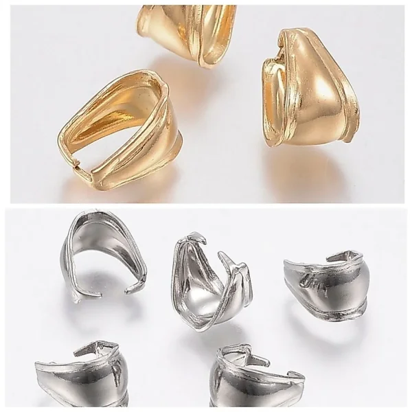 304 stainless steel gold plated snap on bails | kaitan liontin pendant