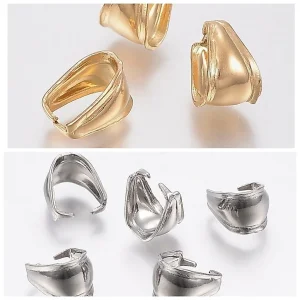 304 stainless steel gold plated snap on bails | kaitan liontin pendant