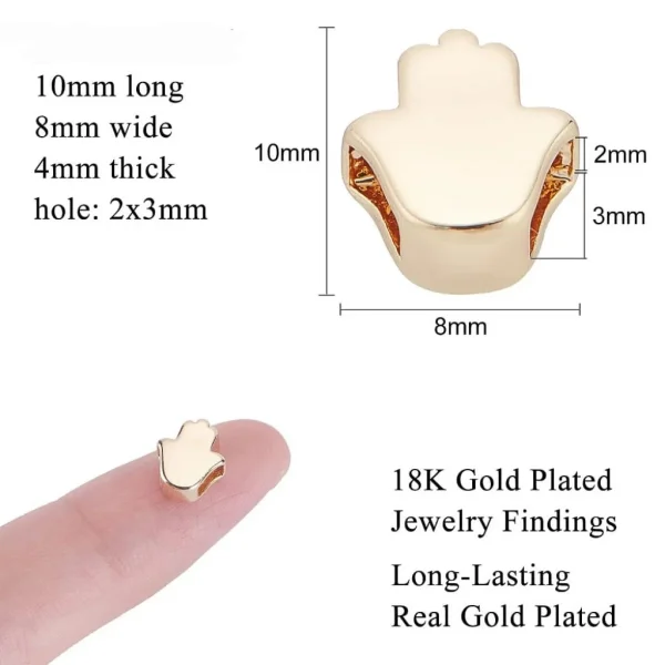 18k gold plated hamsa hand spacer beads | manik hamsa lapis emas