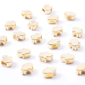 18k gold plated hamsa hand spacer beads | manik hamsa lapis emas