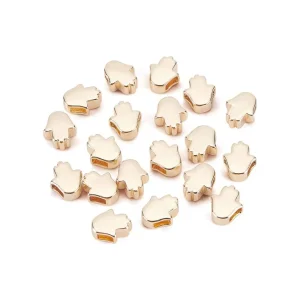 18k gold plated hamsa hand spacer beads | manik hamsa lapis emas