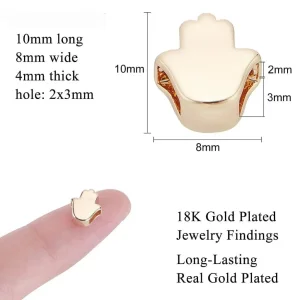 18k gold plated hamsa hand spacer beads | manik hamsa lapis emas