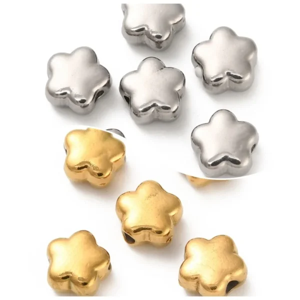 304 stainless steel ion plating flower spacer beads | manik bunga stainless steel