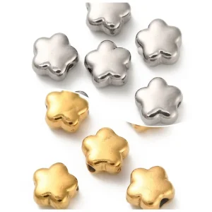 304 stainless steel ion plating flower spacer beads | manik bunga stainless steel