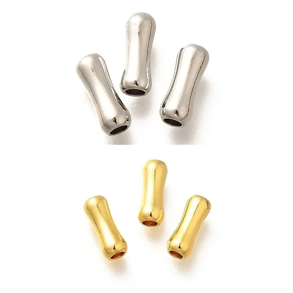 18k gold plated brass long column beads | manik tabung panjang