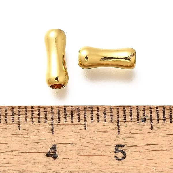 18k gold plated brass long column beads | manik tabung panjang