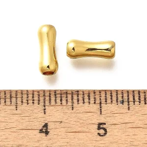 18k gold plated brass long column beads | manik tabung panjang