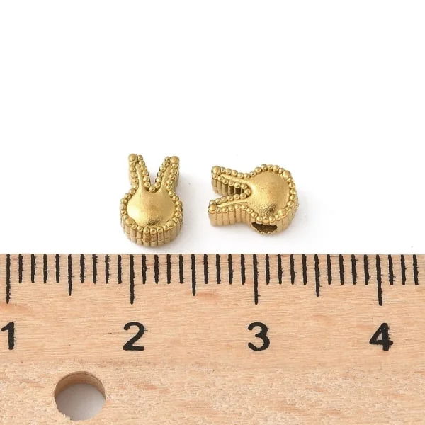 304 stainless steel rabbit beads real 18k gold plated | manik kelinci stainless steel