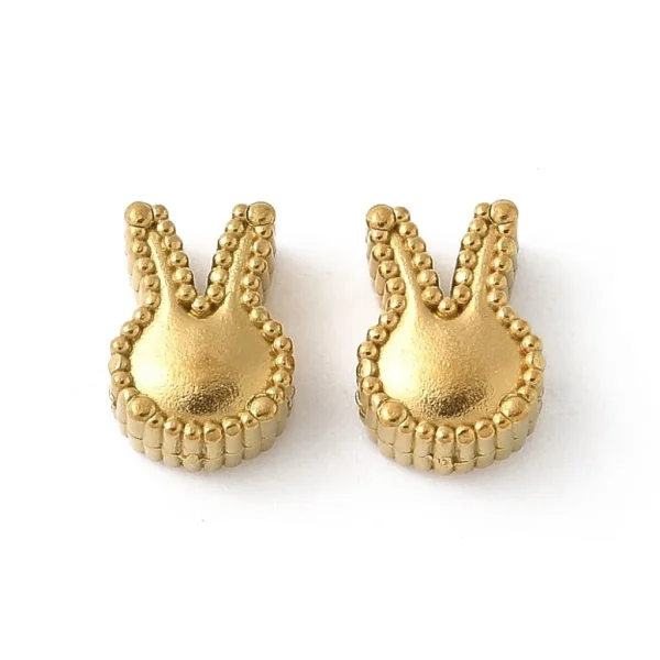 304 stainless steel rabbit beads real 18k gold plated | manik kelinci stainless steel