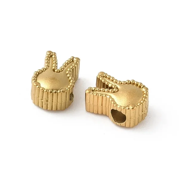 304 stainless steel rabbit beads real 18k gold plated | manik kelinci stainless steel