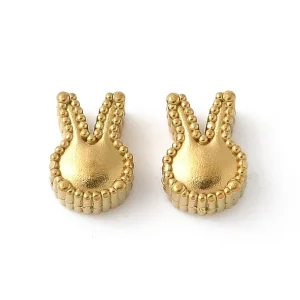 304 stainless steel rabbit beads real 18k gold plated | manik kelinci stainless steel