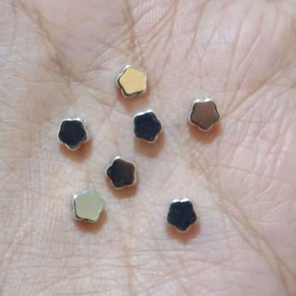 Real platinum plated brass flower beads